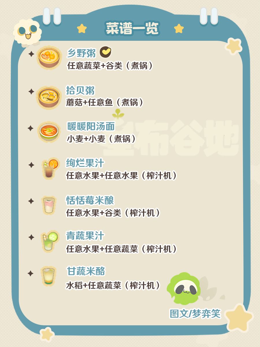 |星布谷地|全食谱收集📝 4