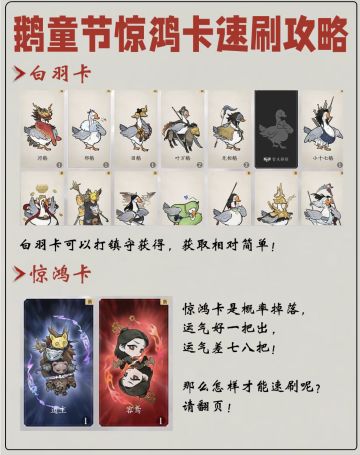 燕云十六声鹅童节惊鸿卡速刷攻略