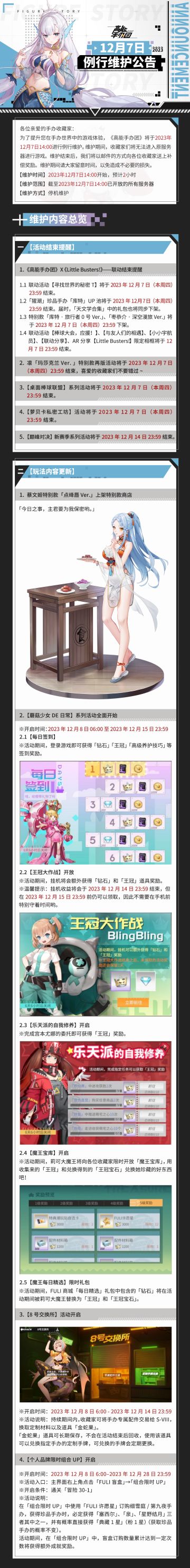 《高能手办团》12月7日例行维护公告