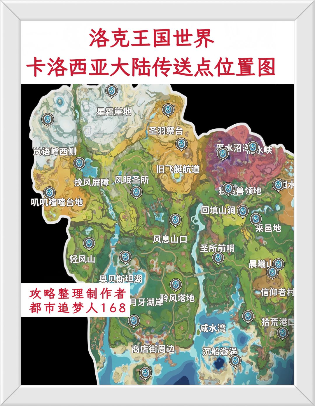卡洛西亚大陆传送点位置! 2