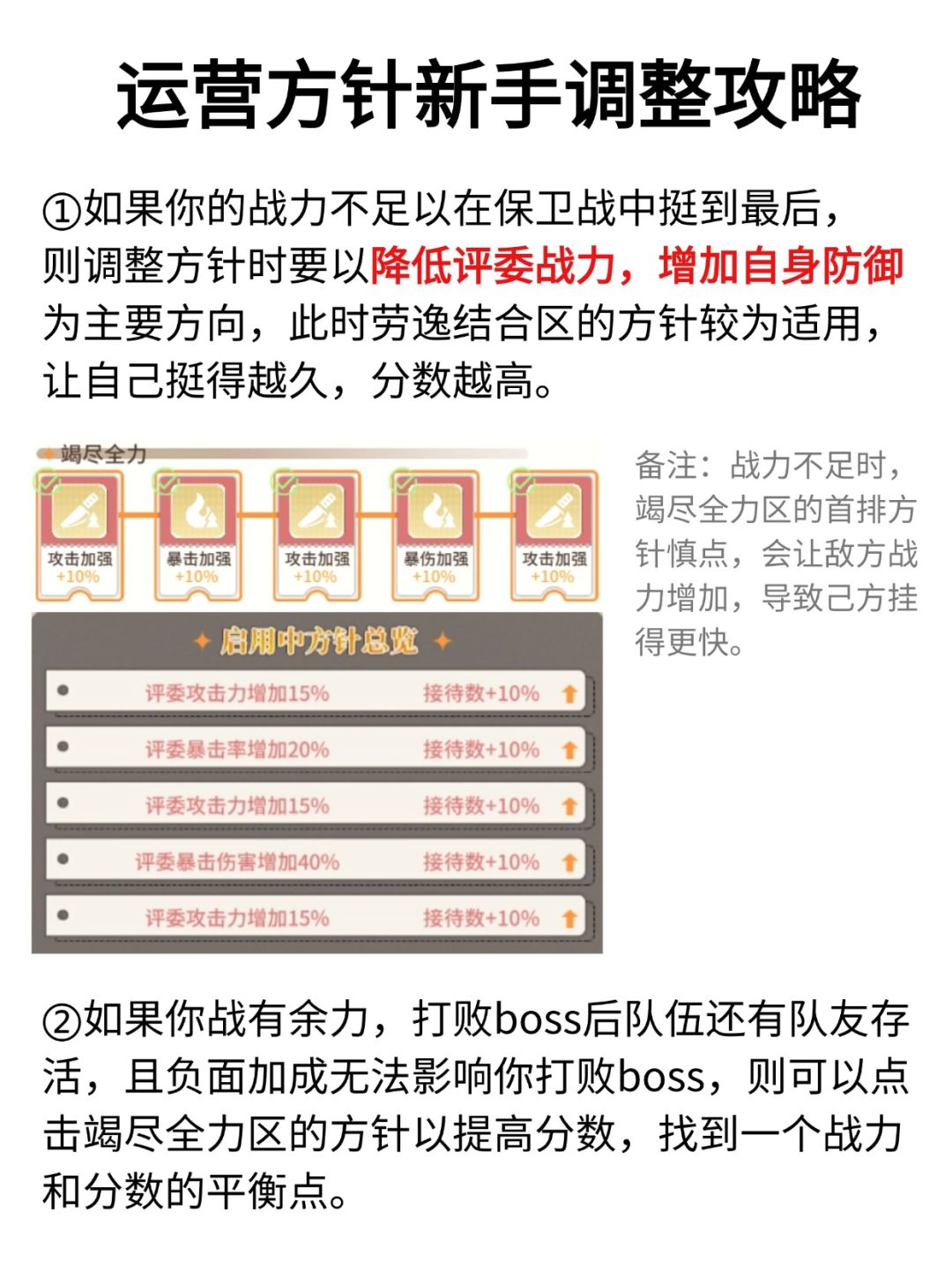 【新手攻略】商业街保卫战-运营方针攻略 2