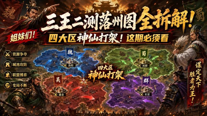 三王二测落州图全拆解!四大区神仙打架!这期必须看!截图