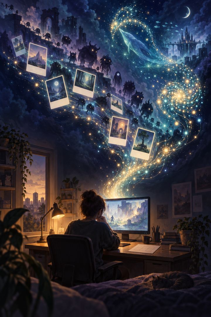 《涌现之夜》开发者日志 #01|白天给游戏评分,晚上被游戏提问截图