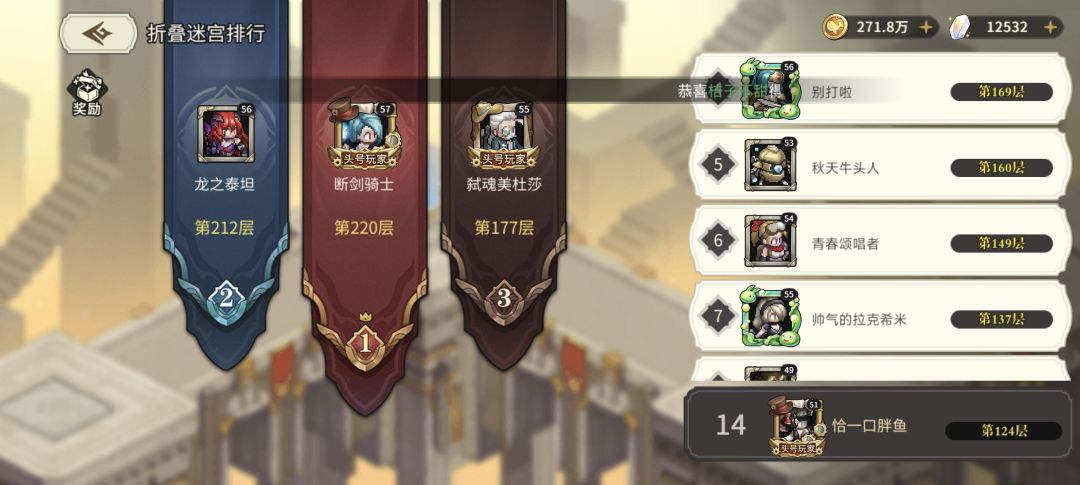 平民玩家第二天 51级52w战力 小区排名15 2