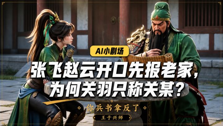 张飞赵云开口先报老家,关羽的家门是啥?截图