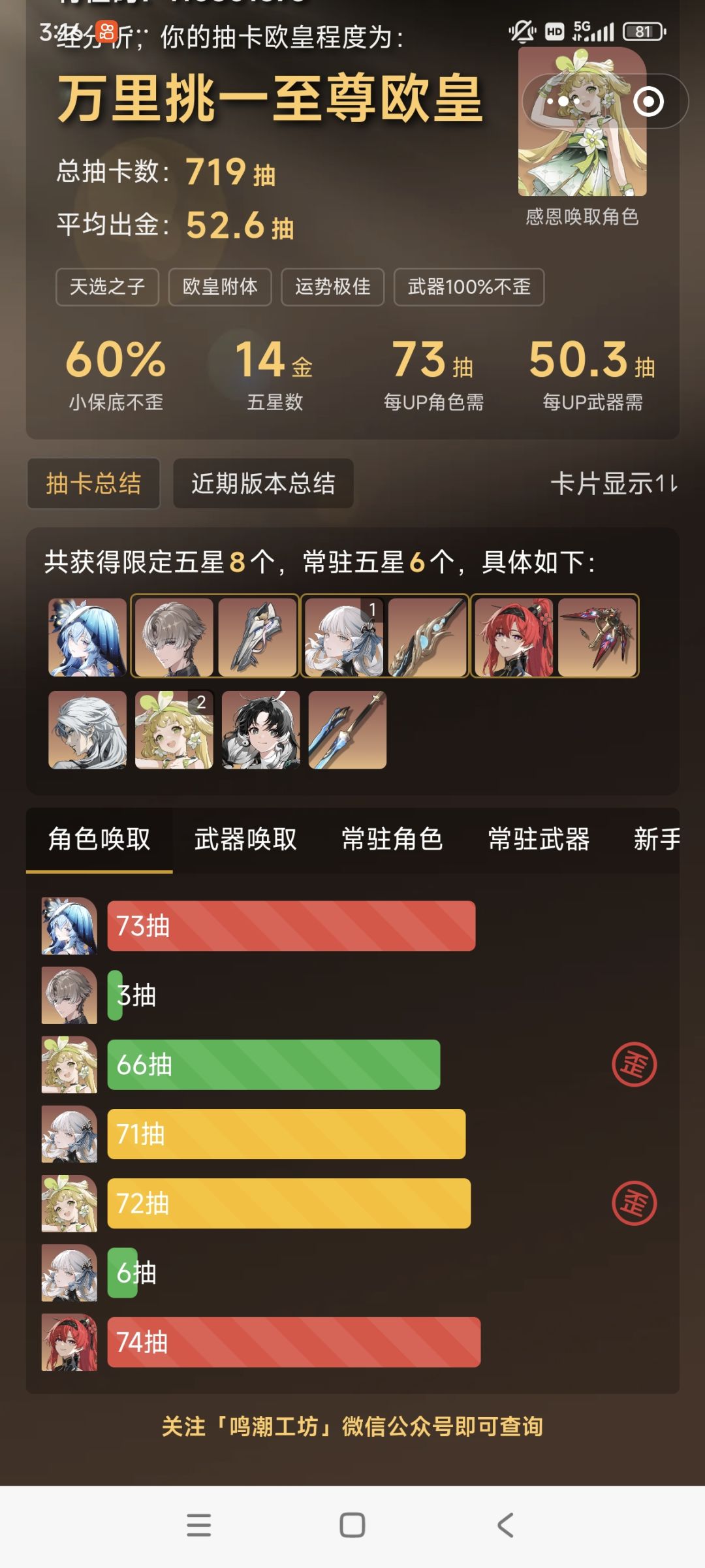 感觉半年之内都不用抽卡了…… 1