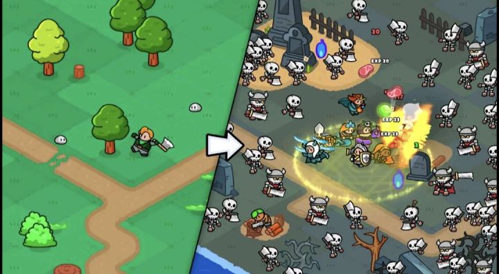 内容借鉴了rumble heros:adventure rpg,玩法都一样,但一堆bug截图