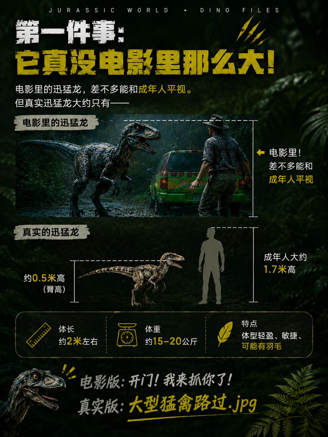 你认识的迅猛龙,可能一直都是“电影版”! 2