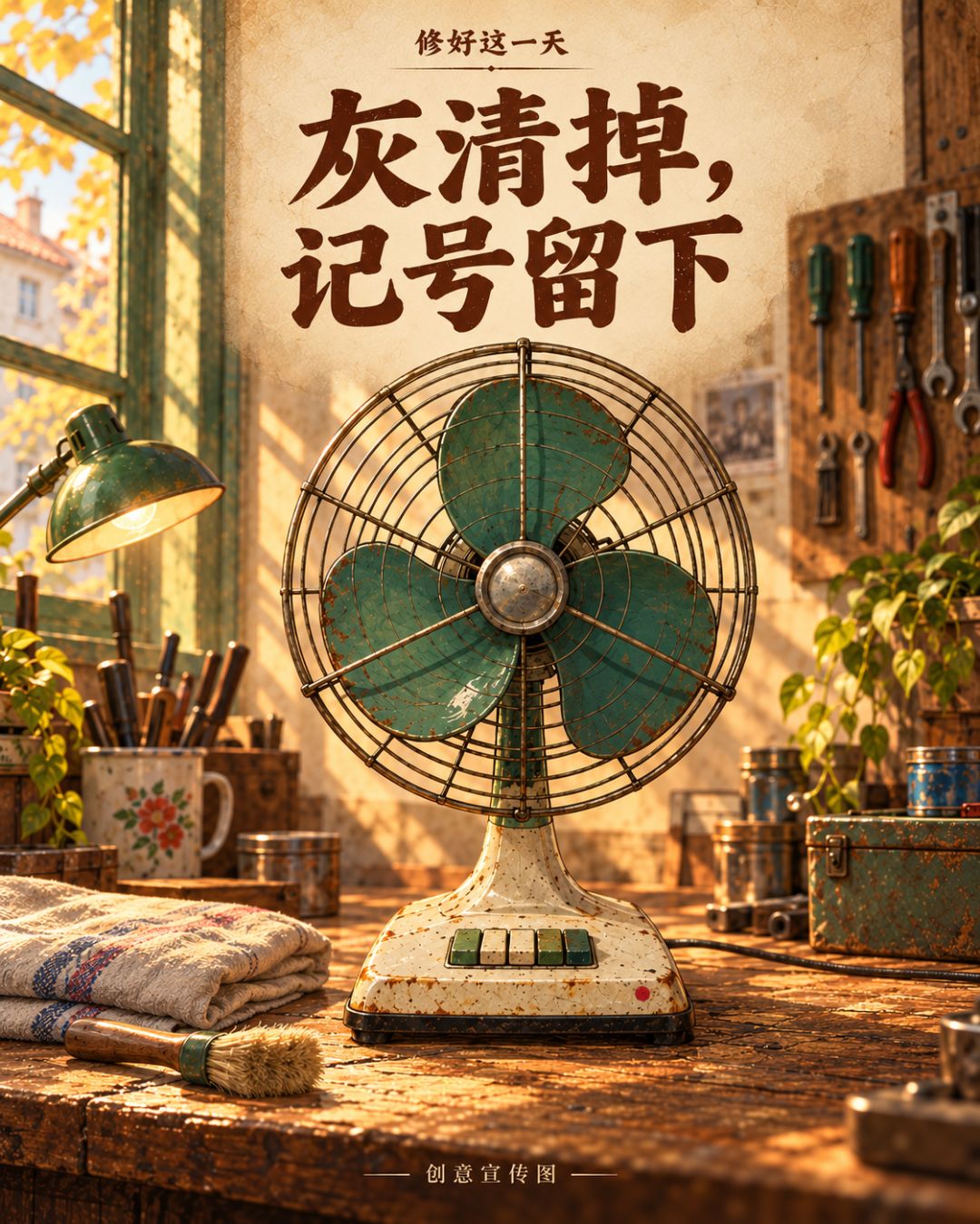 风扇下班前,先把灰交了 2