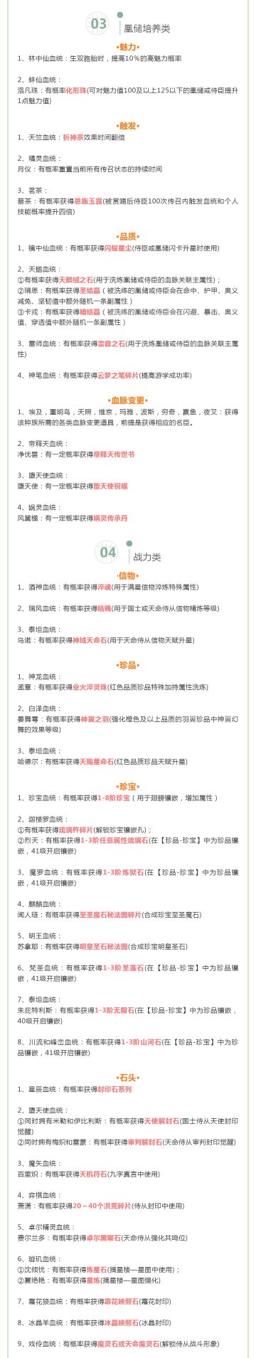 【攻略】血统技能详情