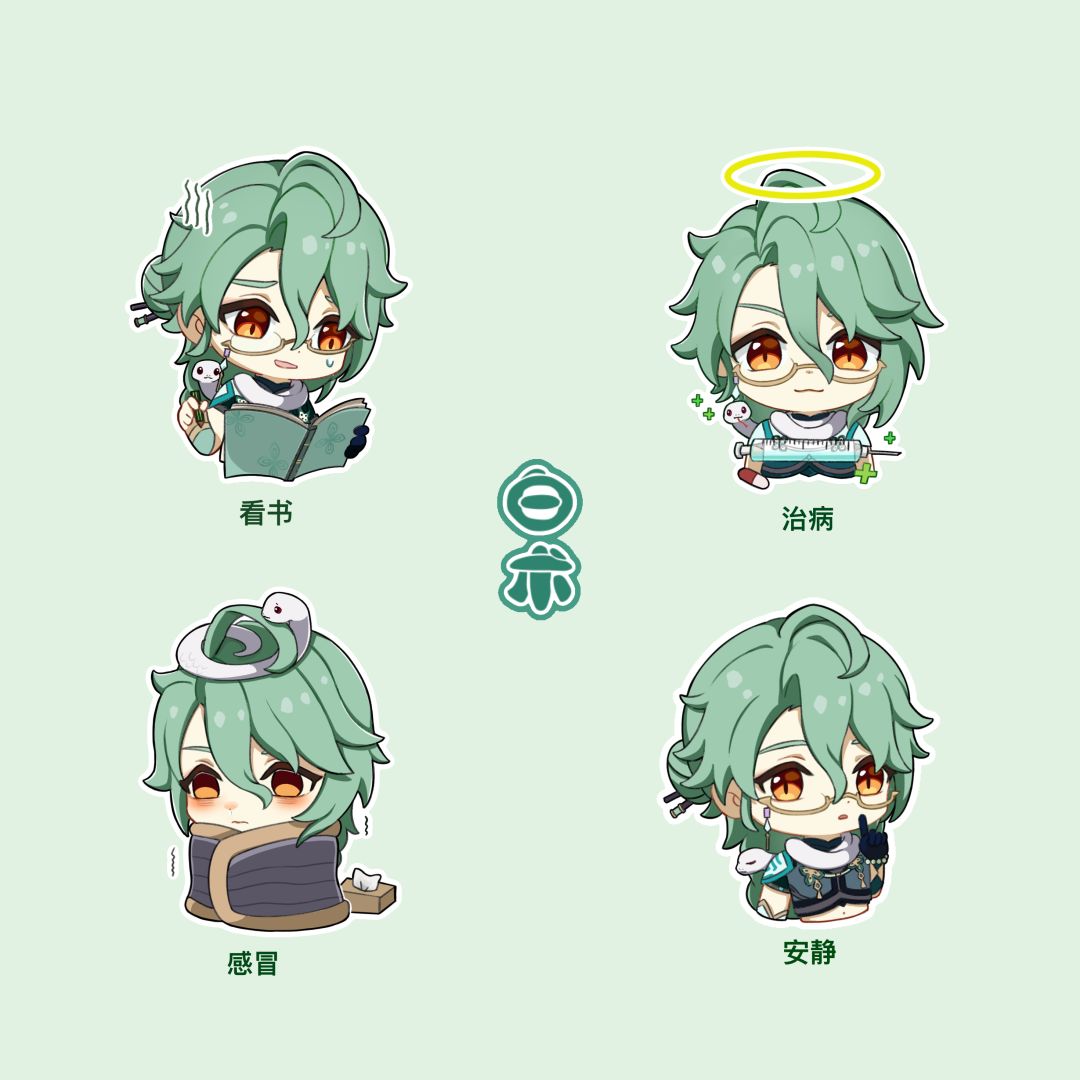「白术」表情包 Q弹白大夫四枚入♡ 1