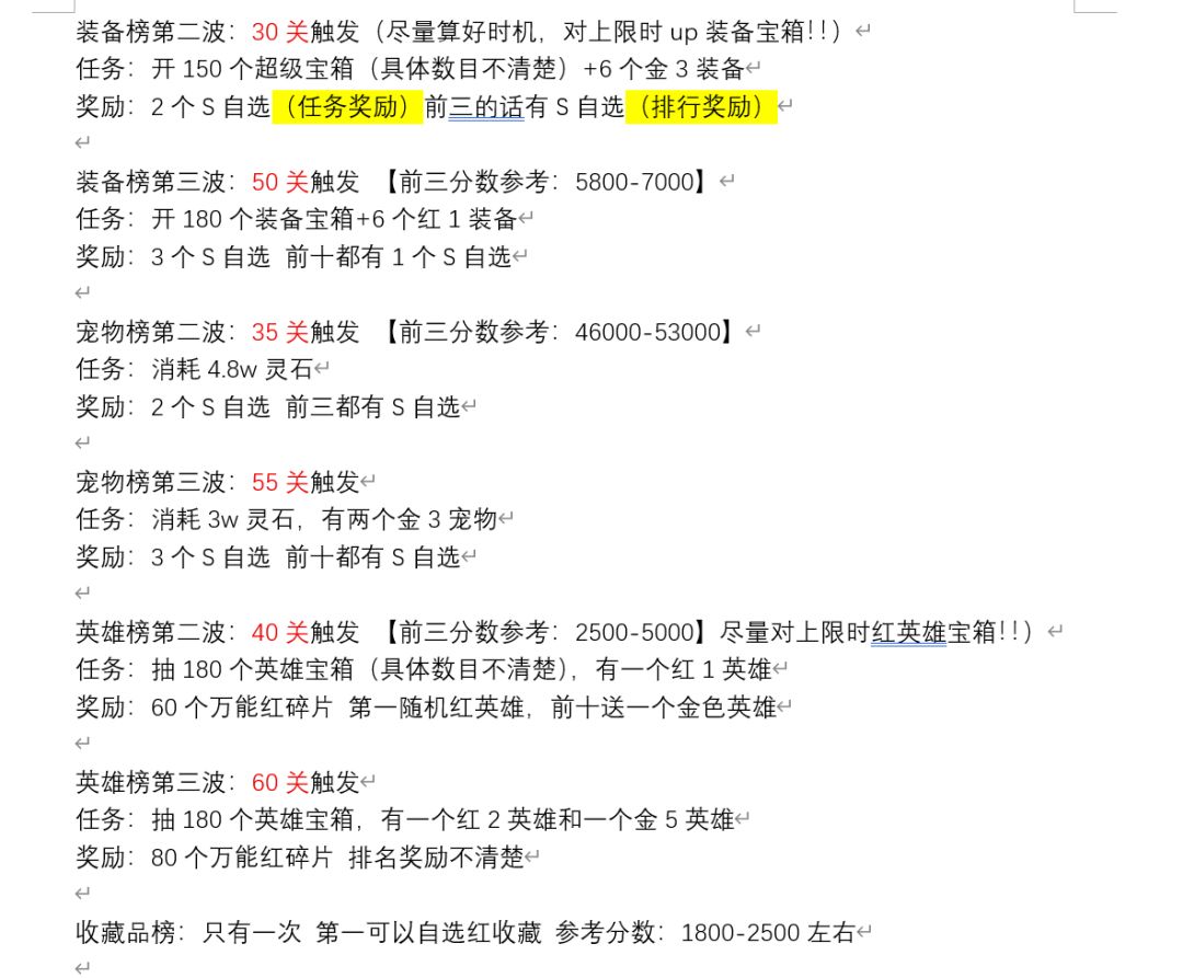 【版本活动】 新手冲榜攻略 2