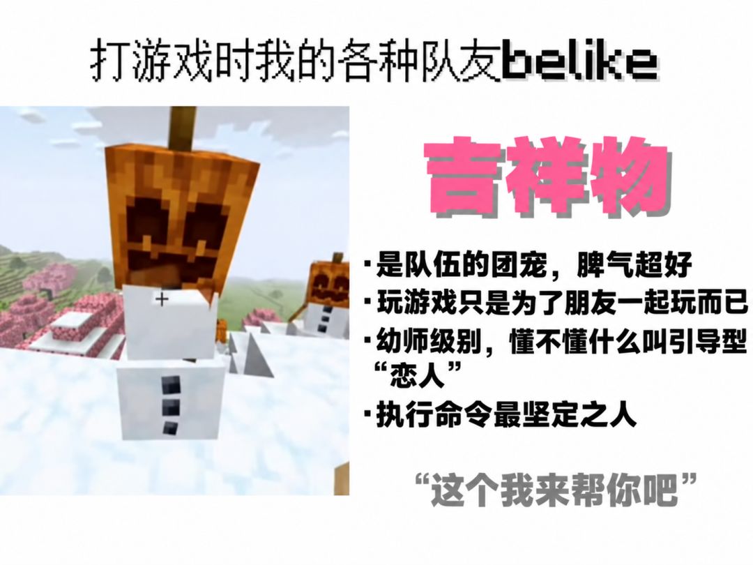 打游戏时我的各种队友belike 5