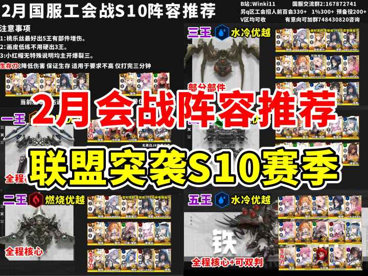【胜利女神】国服2月工会战 联盟突袭S10 阵容推荐一图流截图