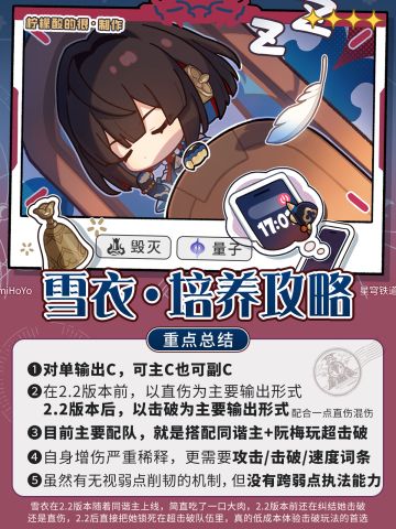 【星铁2.2】雪衣养成培养攻略光锥遗器选择