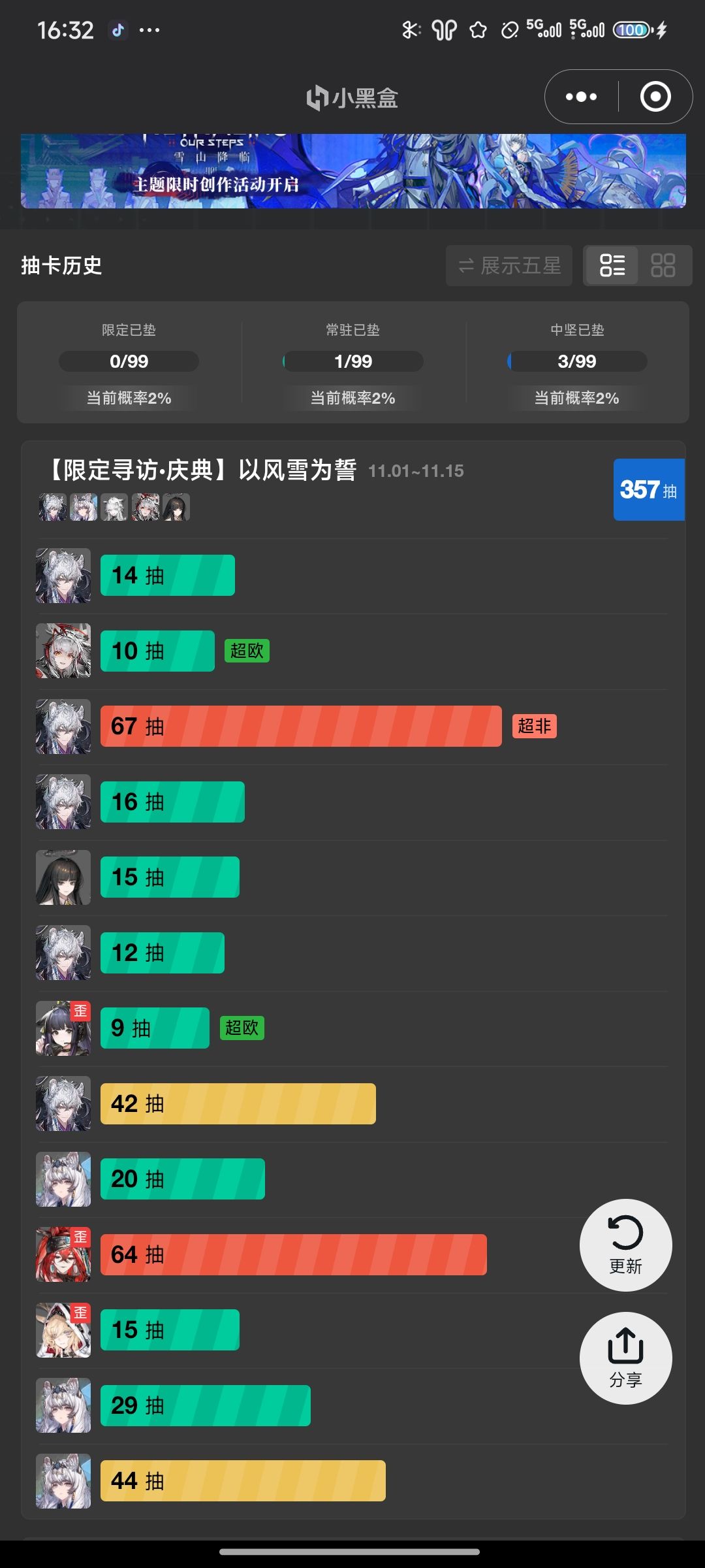 357抽，满潜异银 1