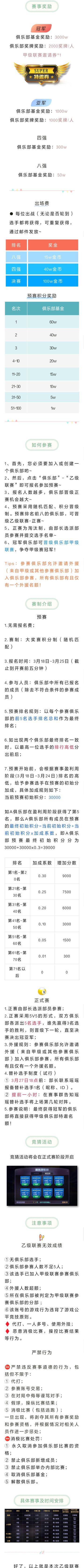 俱乐部乙级联赛细则