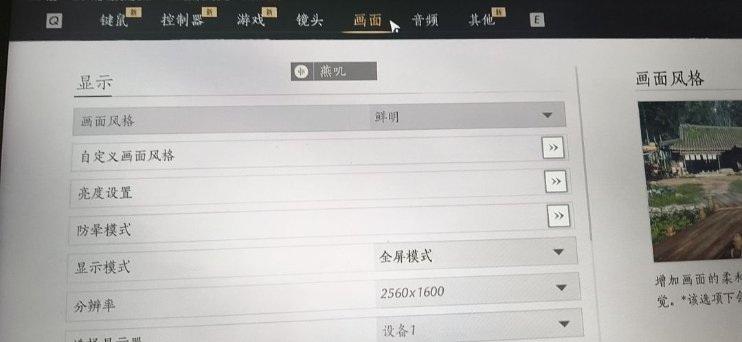 画面风格怎么调 1