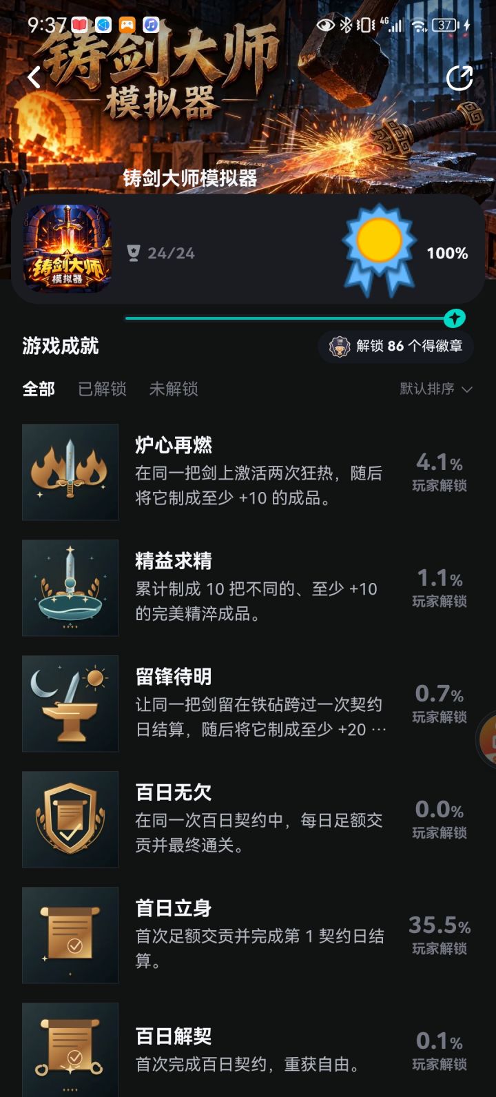 太不容易终于全成就了截图