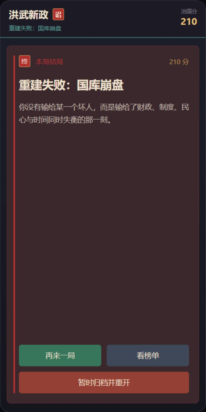 【更新上线】v1.4:多结局、后期国策与周榜 3