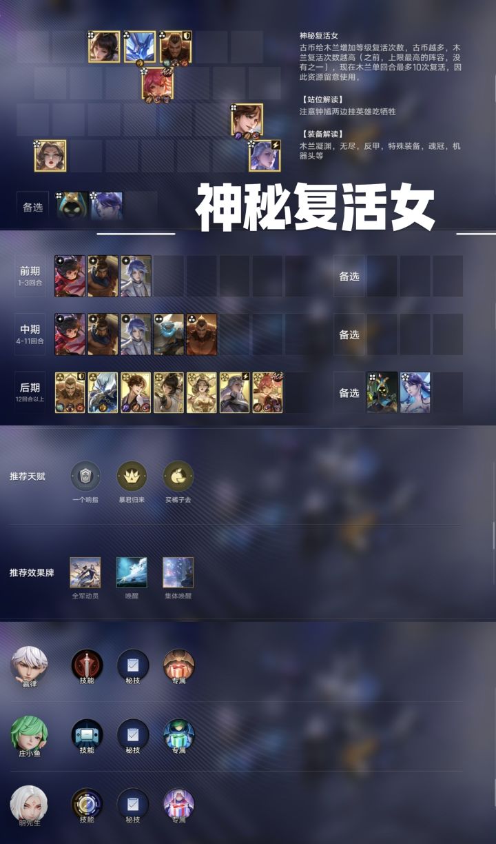 神秘复活女阵容攻略截图