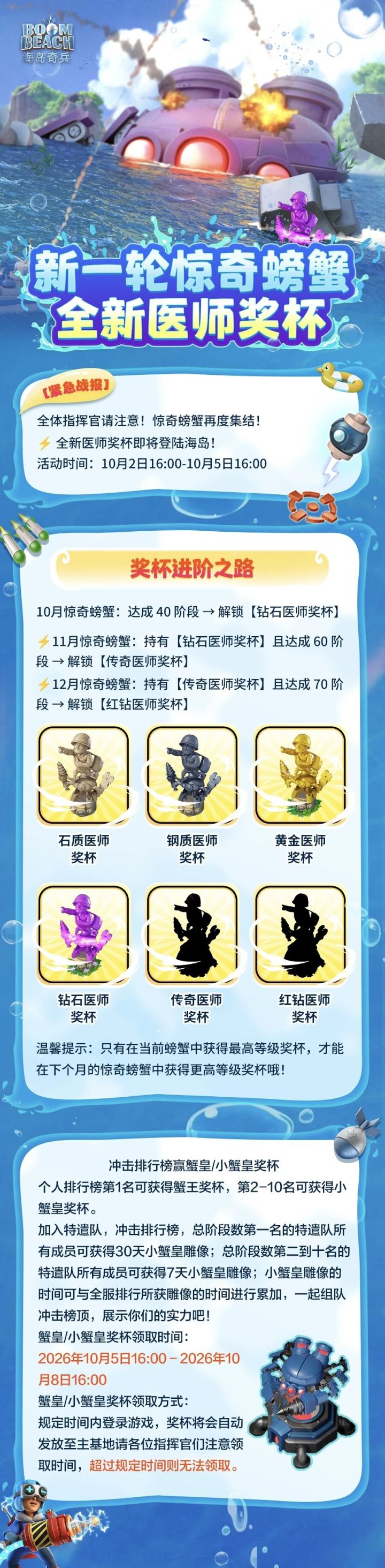 【海岛情报站】新一轮惊奇螃蟹登陆!全新奖杯!截图