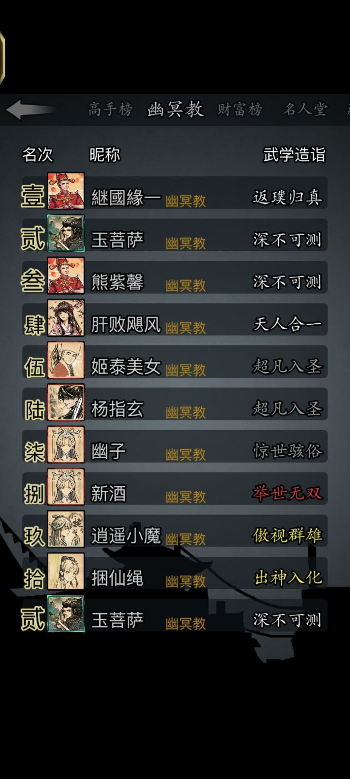 拇指玩那些幽冥教徒能不能别升恩义祠了,让我走行吗,我不待了,,我一周之前还是72,今天一眼一看,真要搞死我们吗截图