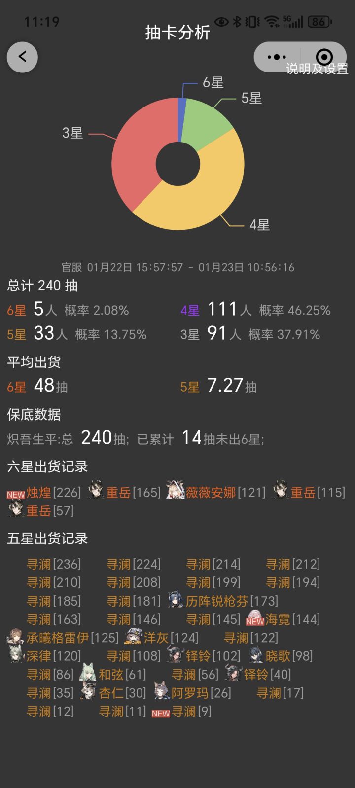 240抽没有余截图