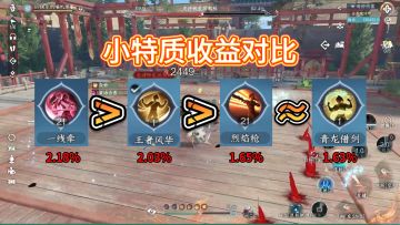 碎梦青龙借剑、一线牵、王者风华和烈焰枪收益对比【逆水寒手游】