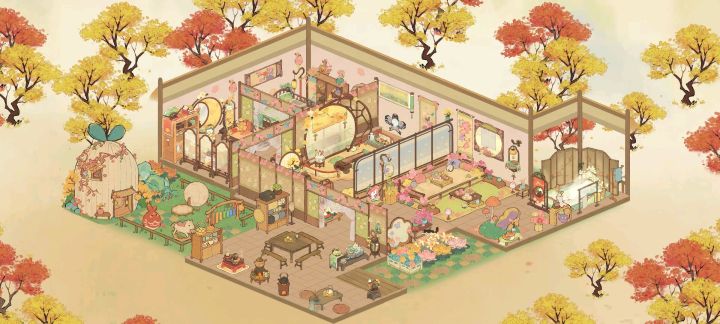 金枝绣户和栖花醉梦，结合的主屋造景。截图