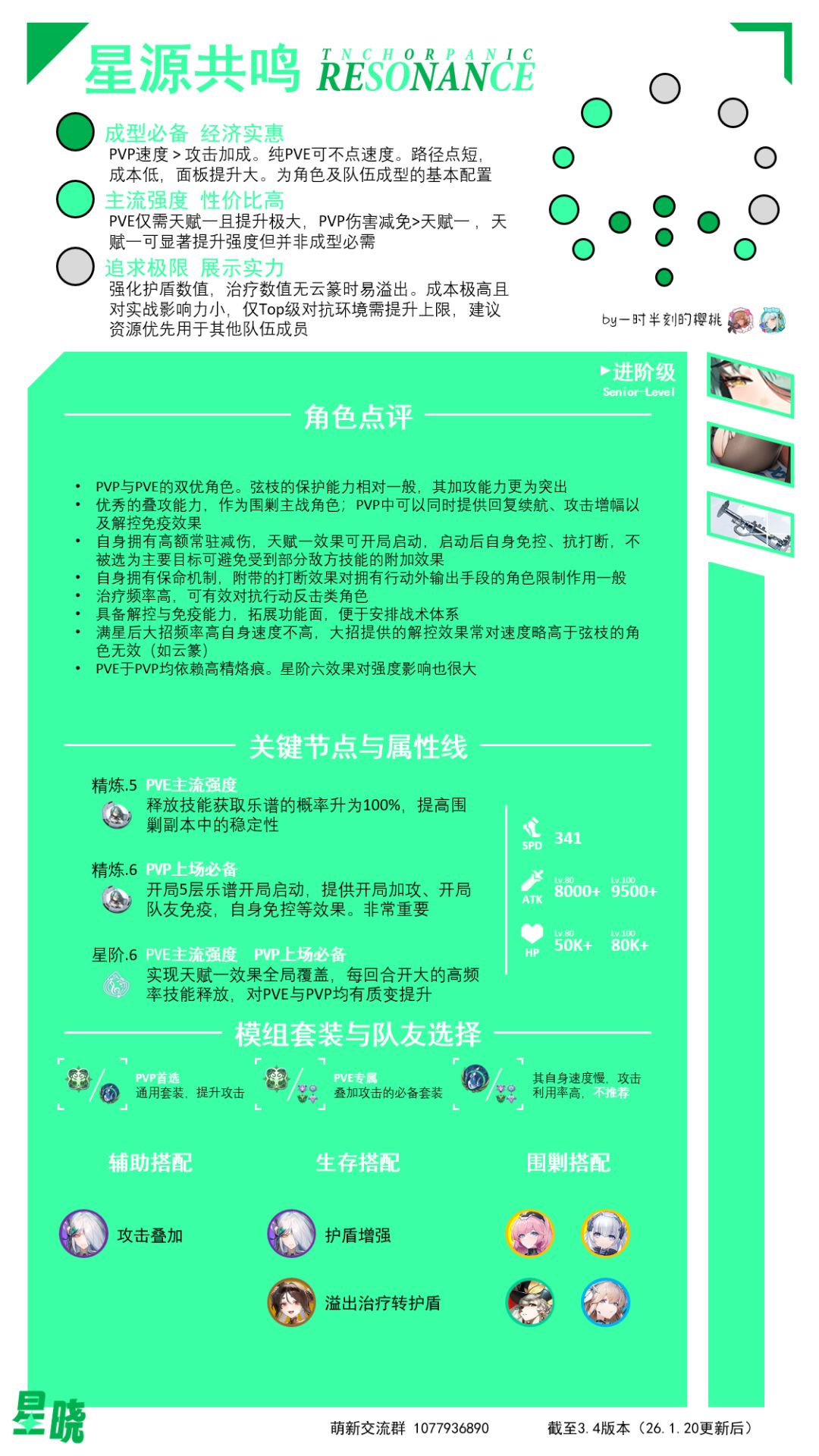 【养成】弦枝养成简介一图流 2