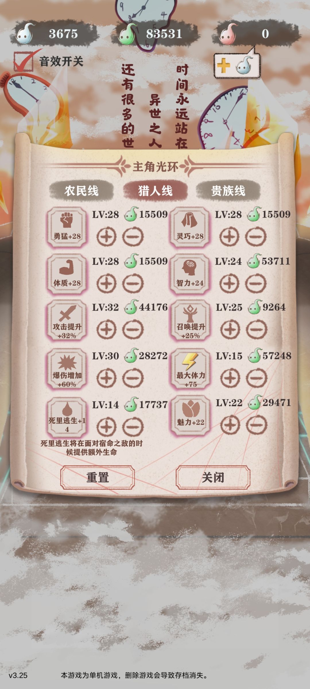 玩了一些天,终于通关猎人残15了。 2