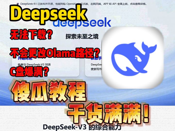 【Deepseek】不会更改Ollama路径及模型路径?本地部署教程纯干货截图