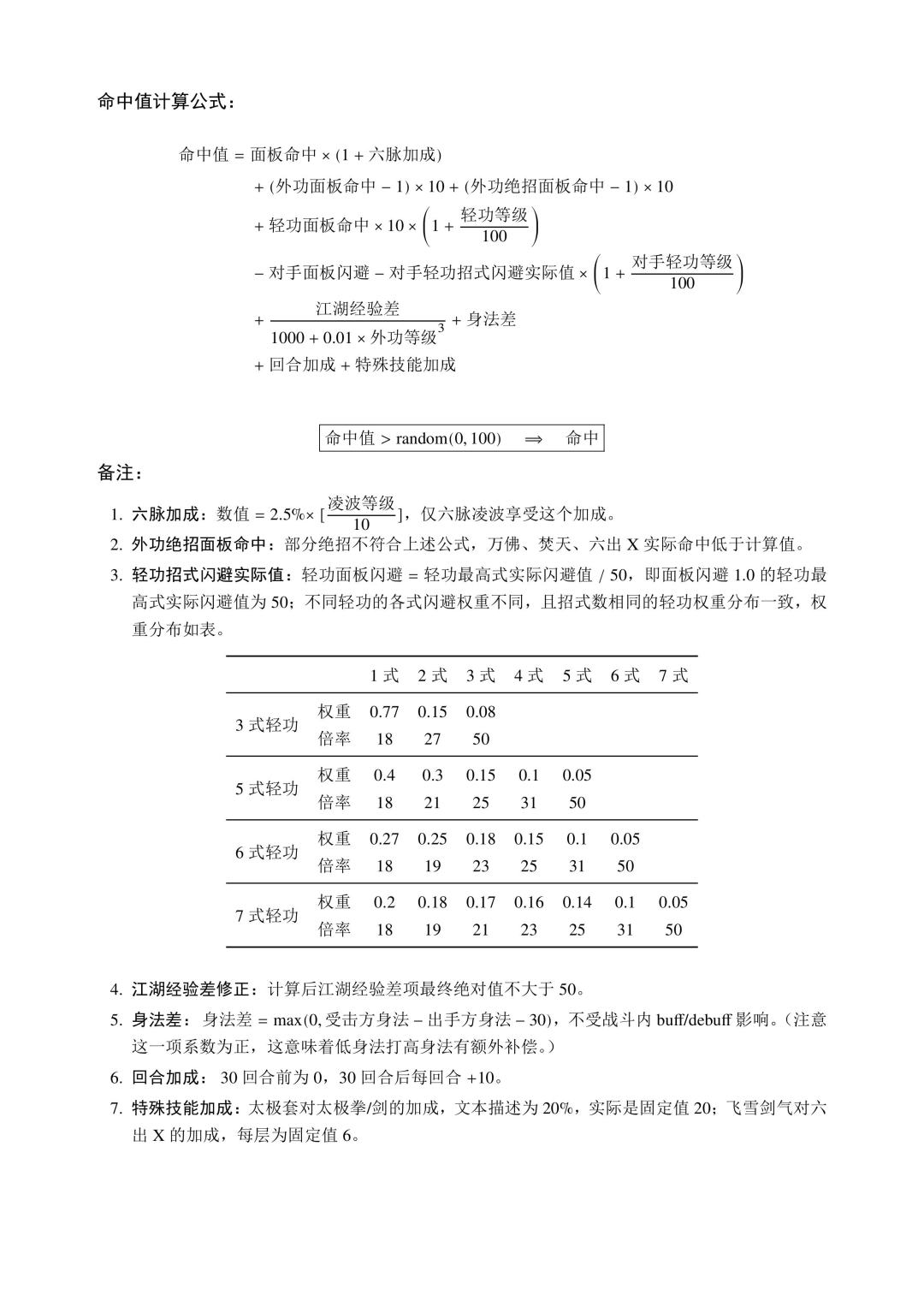 金庸武侠游戏的一点设定 1