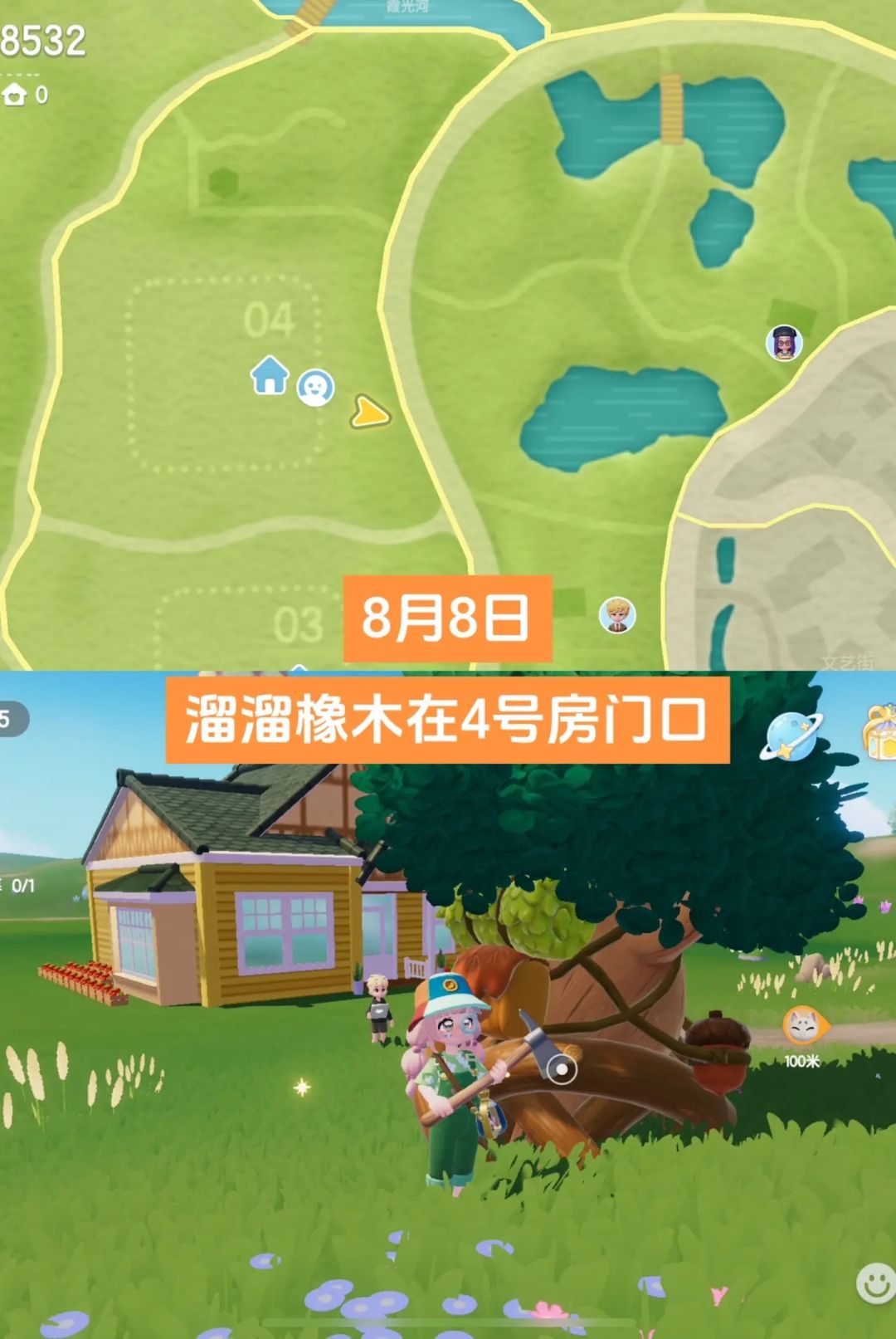 8月8日溜溜橡木和无暇萤石位置截图