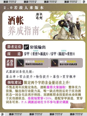 【物华弥新】轻锐特出「酒帐」养成指南