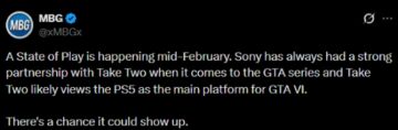 知名游戏推主推测《GTA6》有望亮相2月举行的PS发布会