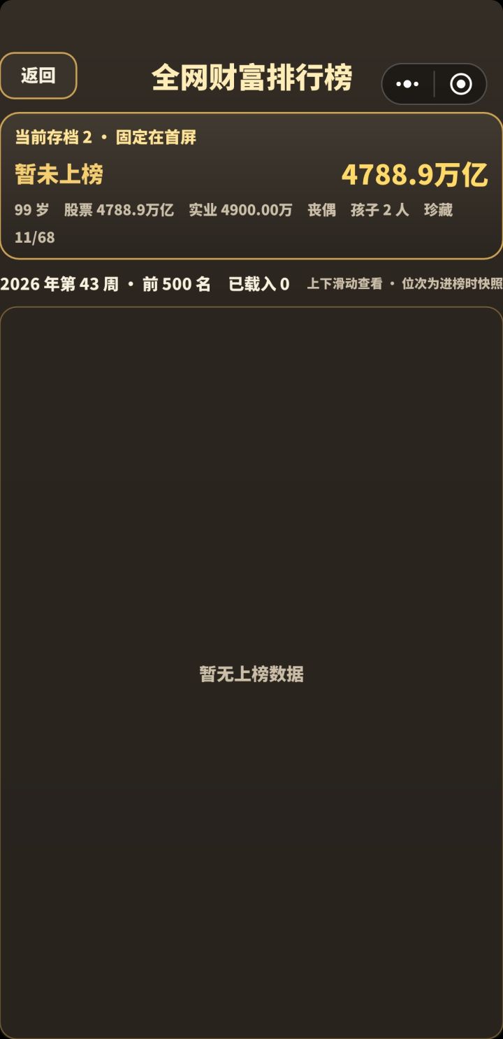 财富排行榜为什么刷新不出来了截图