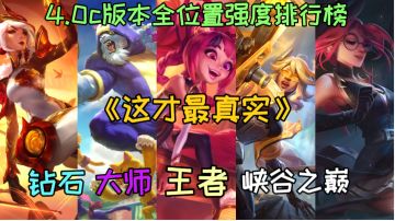 【LOL手游】4.0c版本全位置强度榜 无个人主观