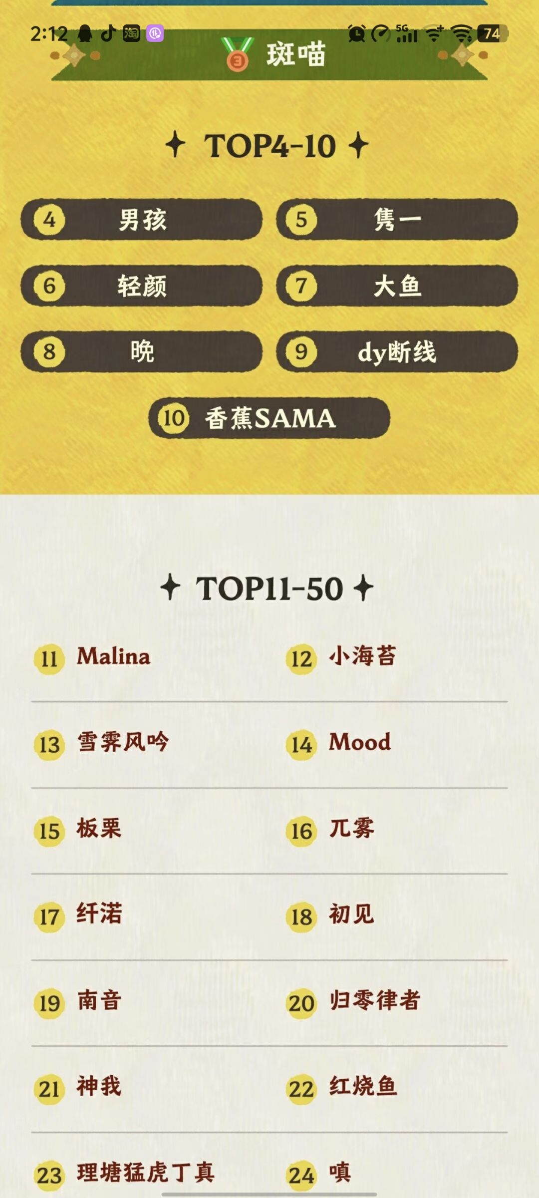 我想知道为什么我没有上榜 3