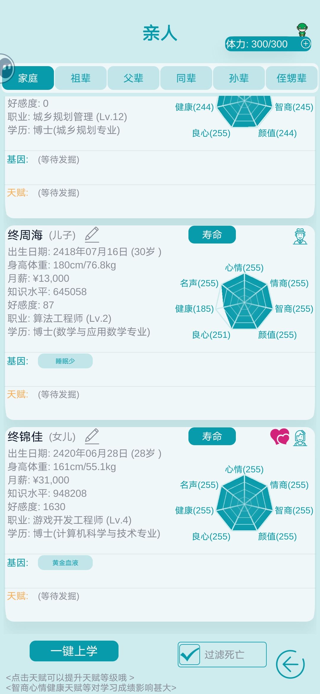 女儿值数满了 2