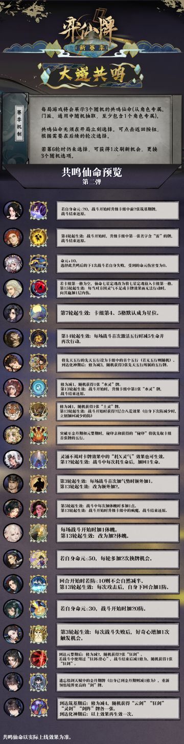 新赛季「共鸣仙命」预览第二弹