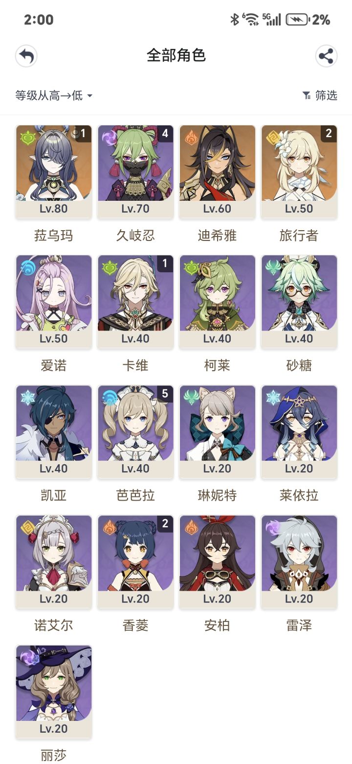 求个大佬帮忙配个二队打前八层深境螺旋截图