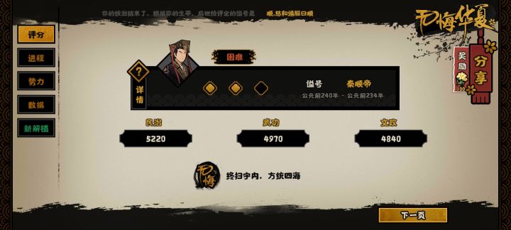 横扫六国剧本统一不算胜利结局吗?截图
