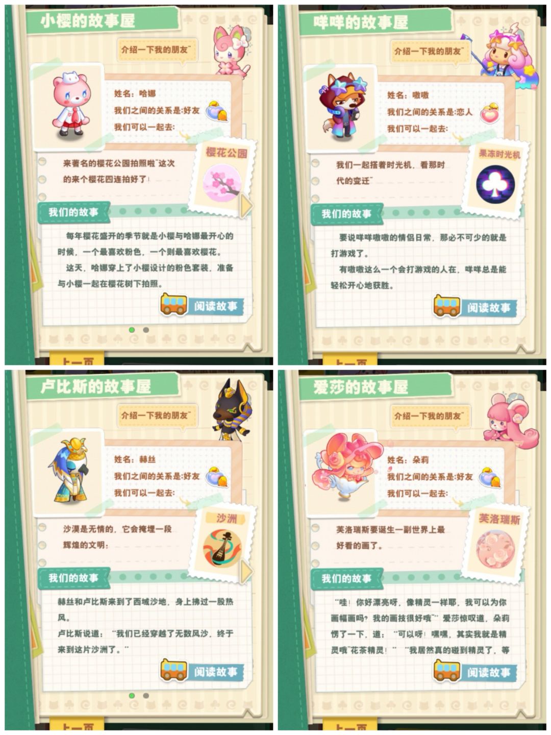 目前为止获得的动物羁绊 2