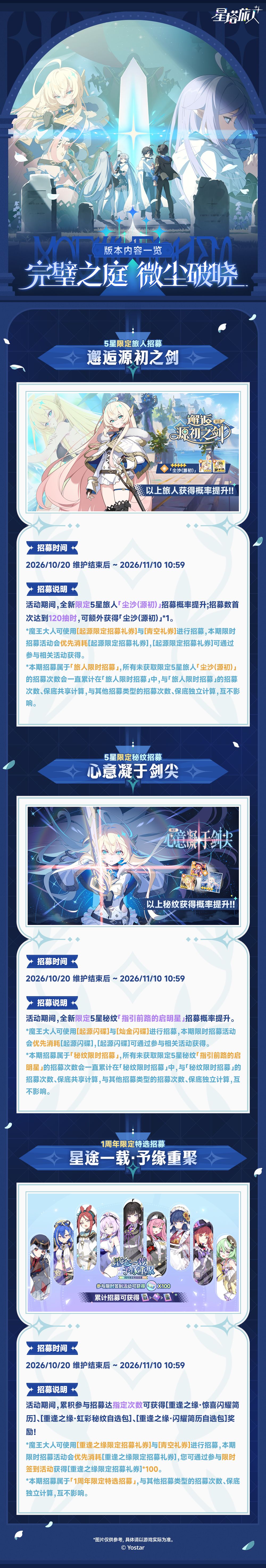 「完璧之庭·微尘破晓」版本内容一览 1