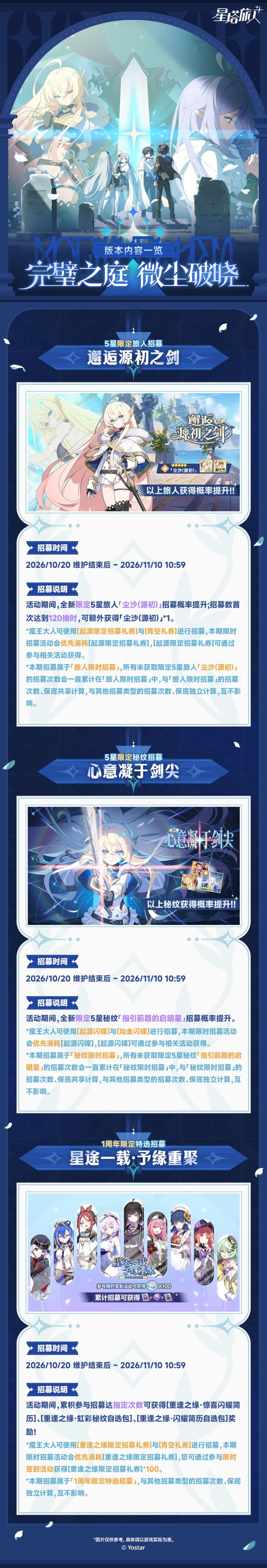 「完璧之庭·微尘破晓」版本内容一览截图