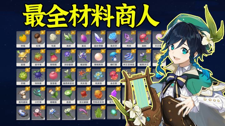 原神里所有卖突破材料的18位商人,高达20多种材料,一定不要错过截图