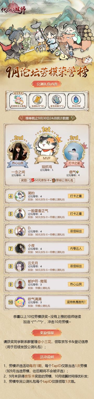 放榜啦！9月论坛劳模荣誉榜大公开——“八仙”角逐，各显神通，速来领奖叭！！