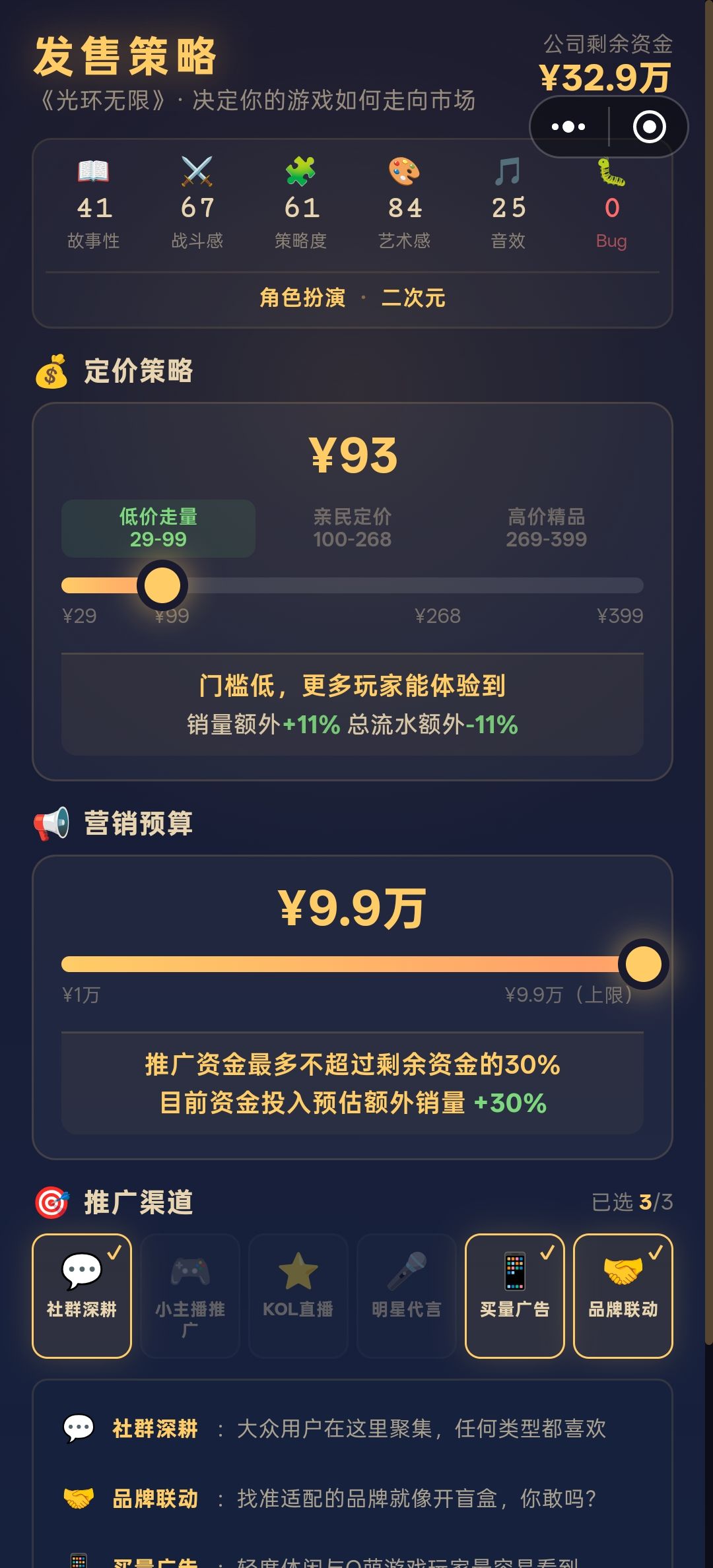 能选发售策略了 1